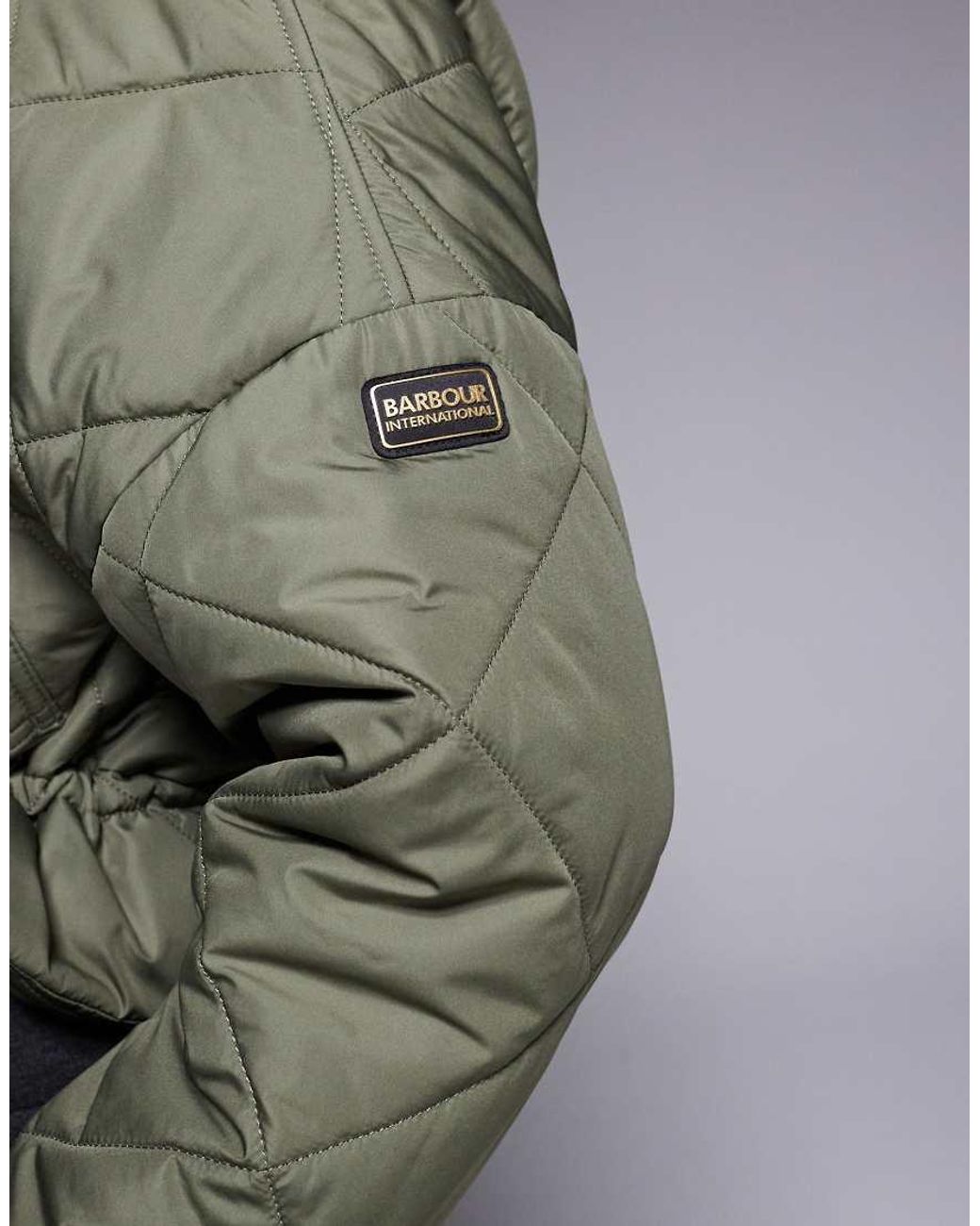 Barbour Gray Pagan Cinched Quilted Jacket