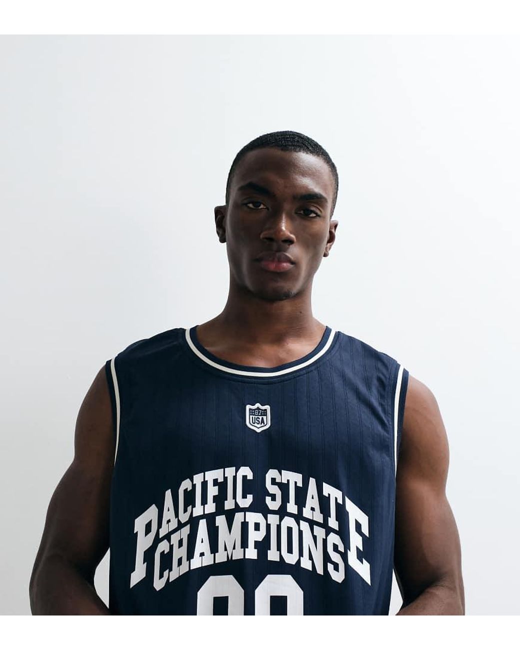 River Island Black 'Pacific State Champions' Vest for men