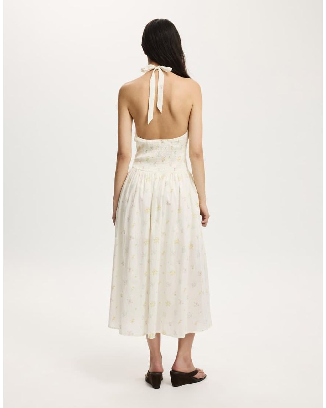 Cotton On Natural Kaity Halter Midi Dress