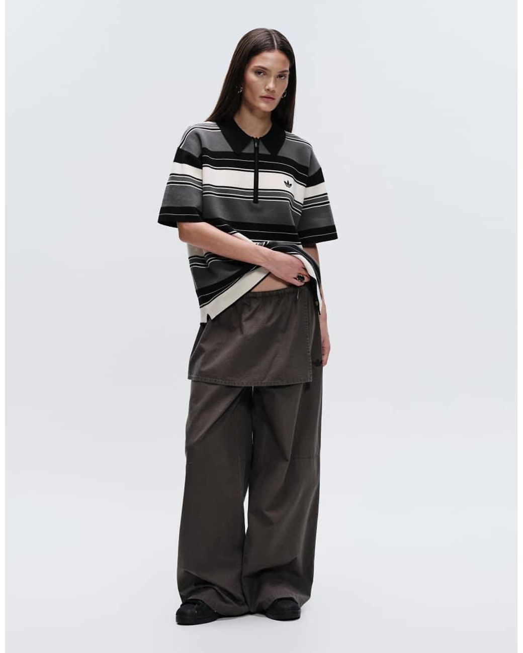 adidas Originals x ASOS Black Oversized joggers With Skirt Overlay
