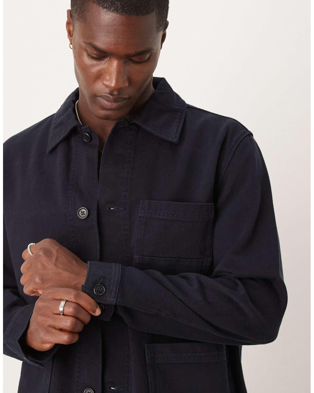 ARKET Black Pure Cotton Overshirt for men