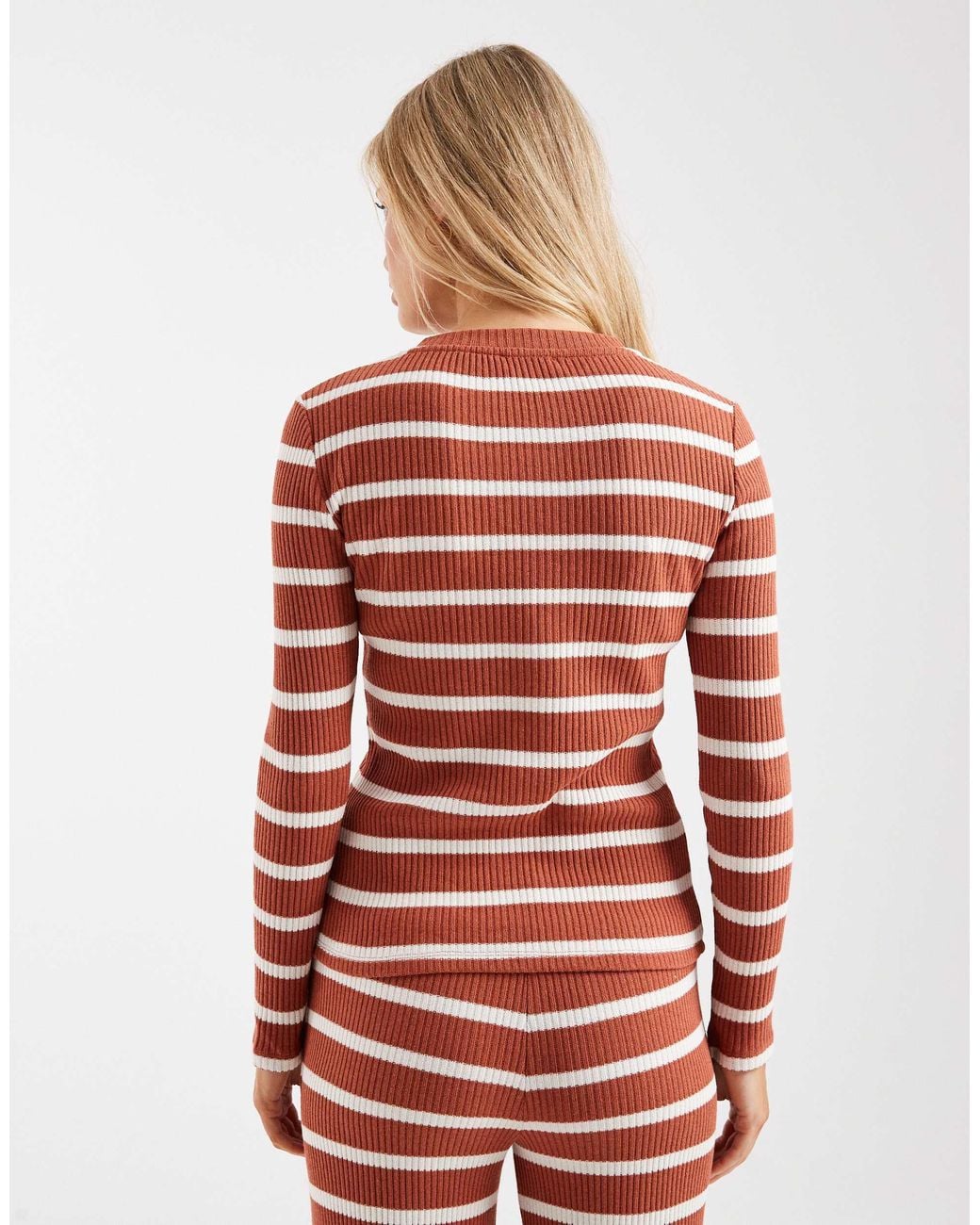 ASOS Red Long Sleeve Ribbed Cardigan
