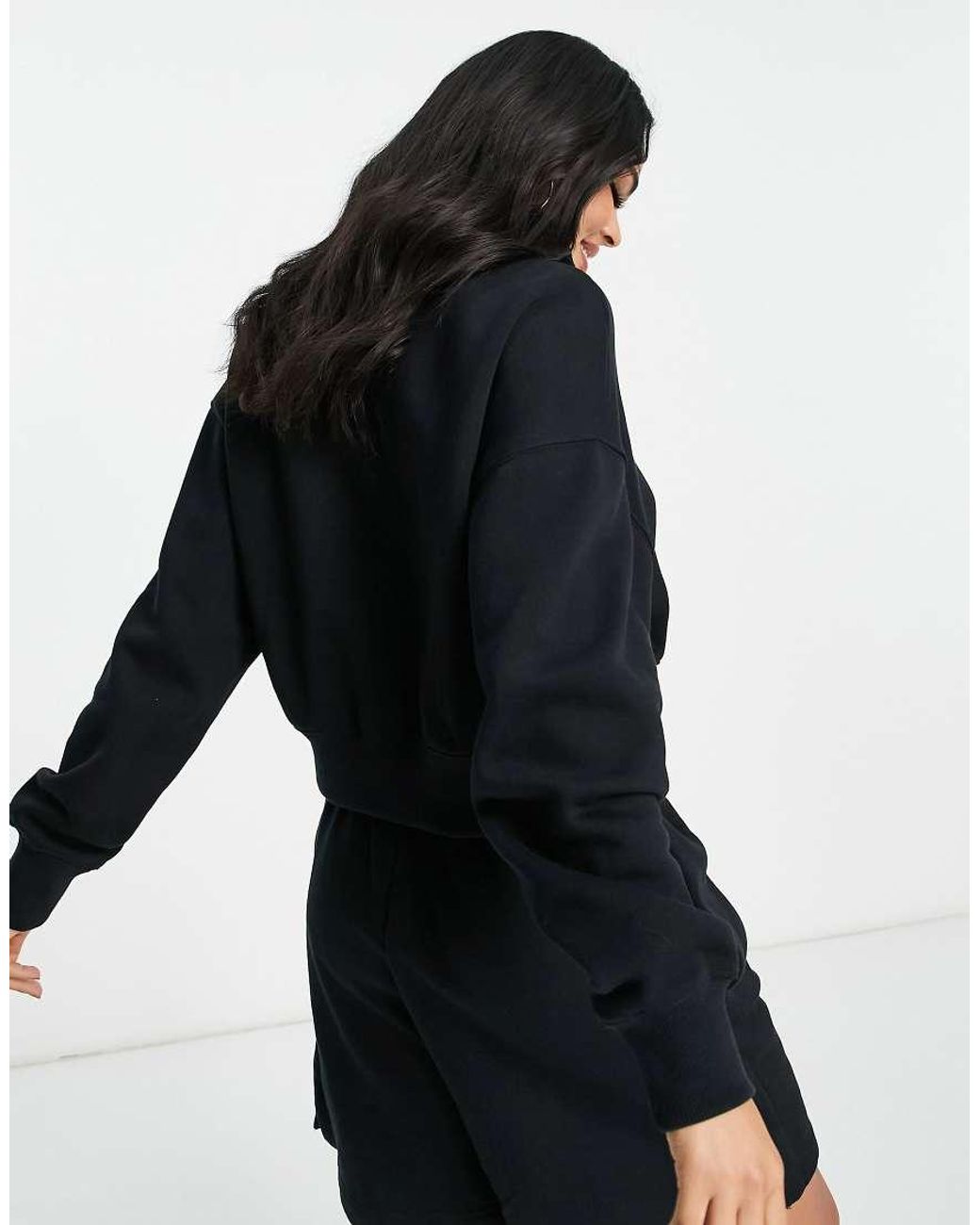 Nike Black Sportswear Phoenix Fleece Oversized 1/2-zip Crop Sweatshirt
