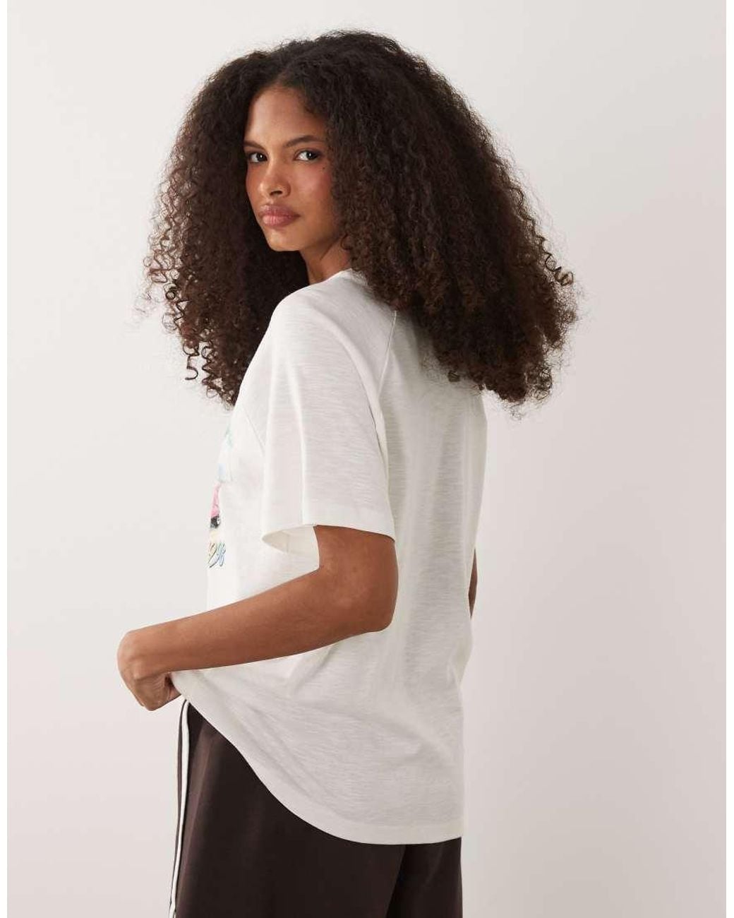ASOS White Oversized Raglan Sleeve T-Shirt With Miami Car Graphic