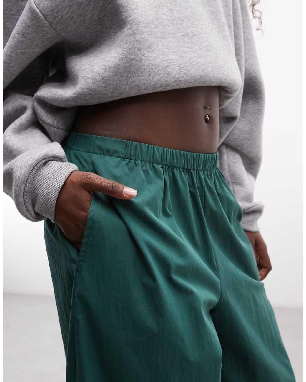 ASOS Blue Cotton-nylon Blend Pull On Balloon Pants