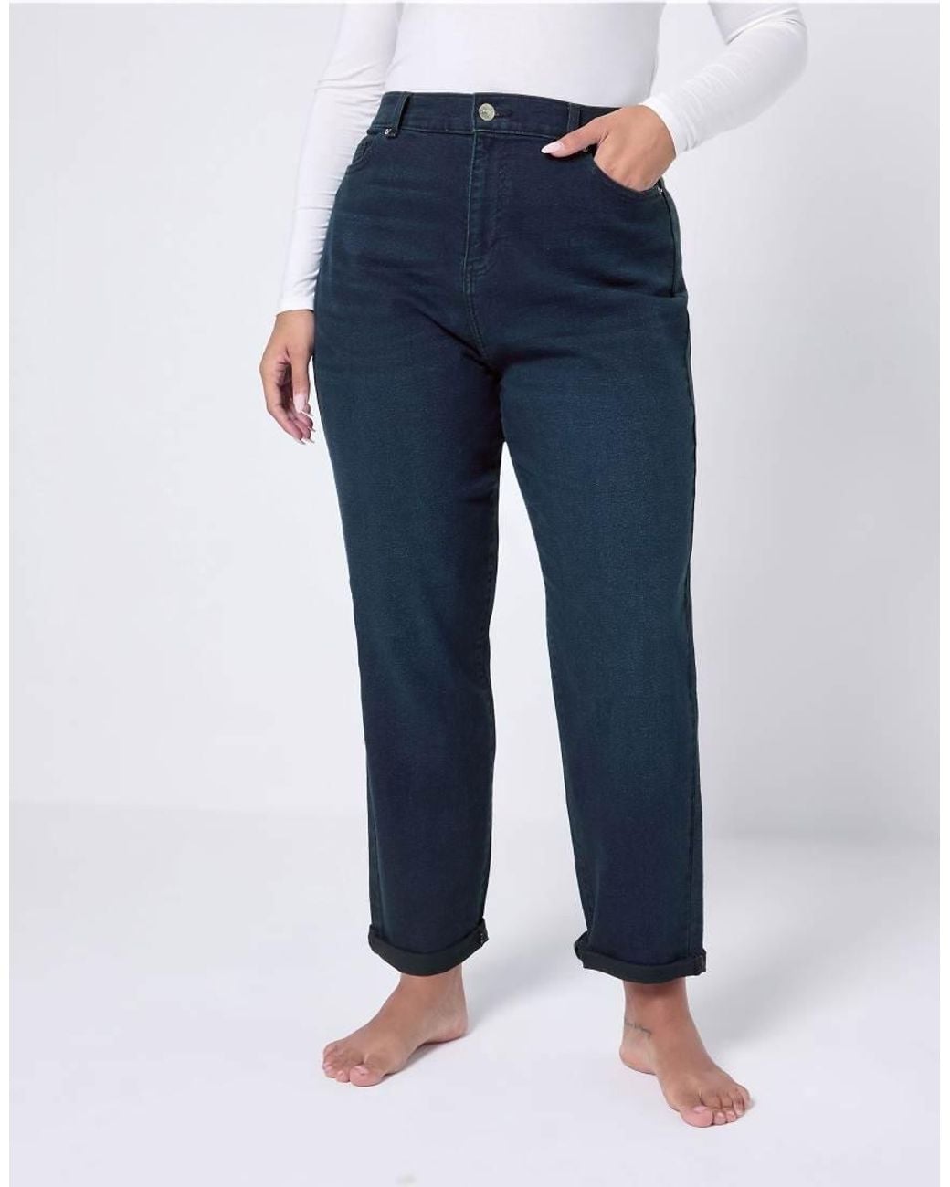 Yours Clothing Blue Denim Boyfriend Jeans