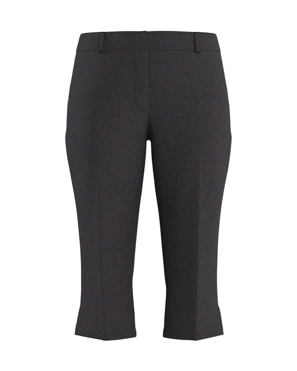 Doris Pantaloni Capri Sartoriali Slim Fit Al Ginocchio Con Spacchi Laterali Neri di HYPEDROP in Natural
