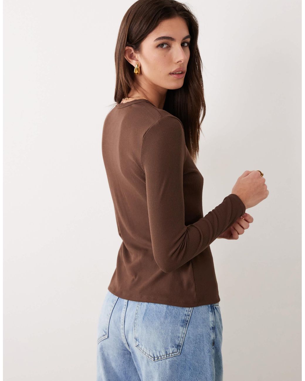 Abercrombie & Fitch Blue – geripptes oberteil
