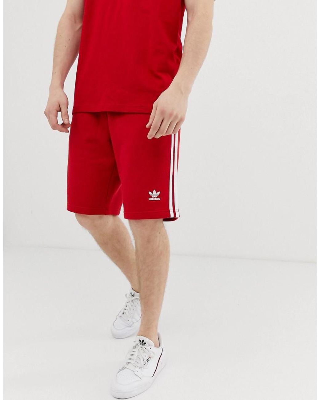 daarna Perforeren eigendom adidas Originals 3 Stripe Shorts Dv1525 Red for Men | Lyst
