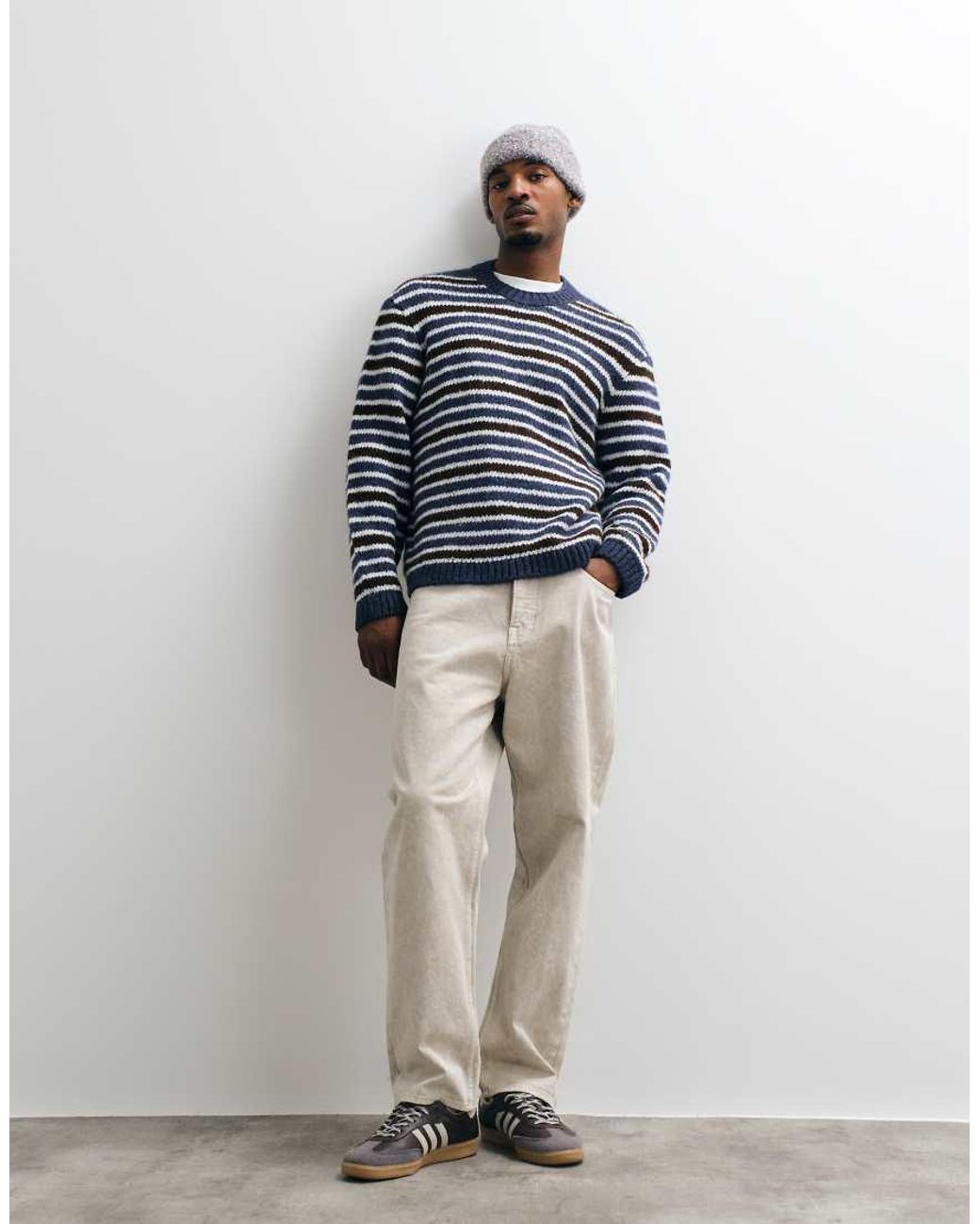Jack & Jones Blue Oversized Knit Jumper for men