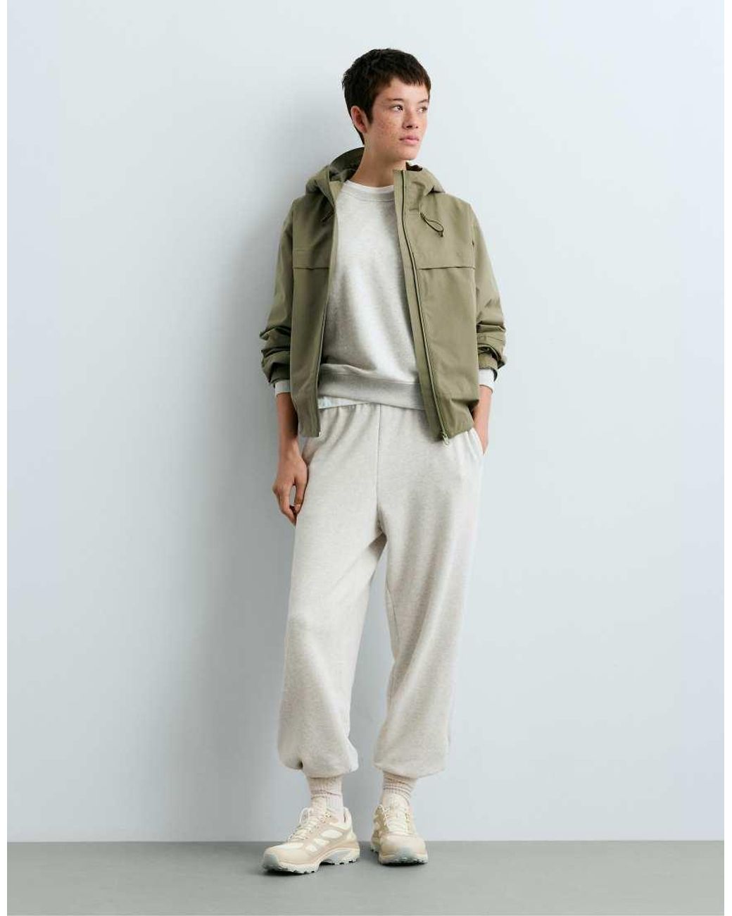 Oysho White Cotton jogger Trousers