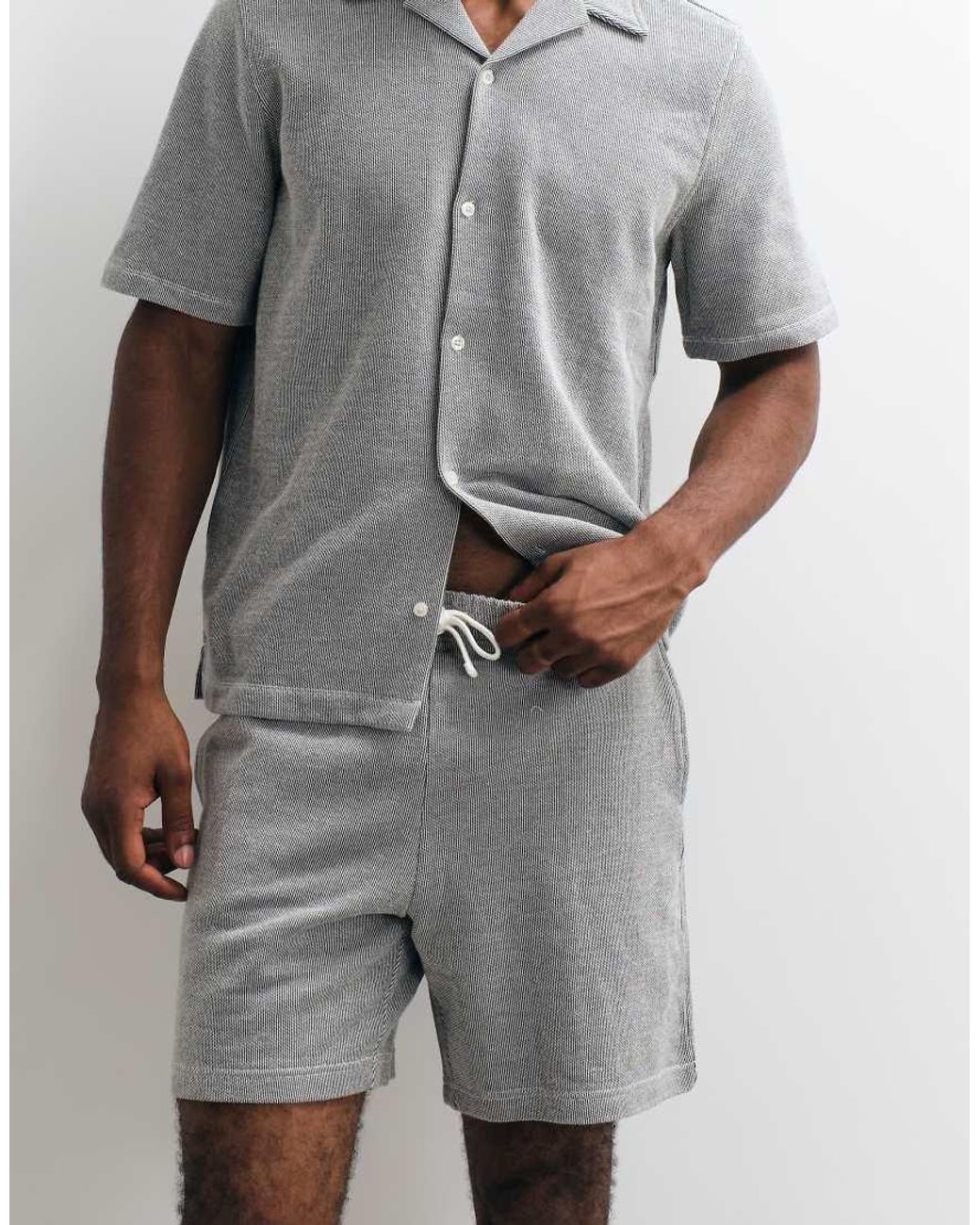 Gap White Towelling Tie Waist Shorts Co-Ord for men