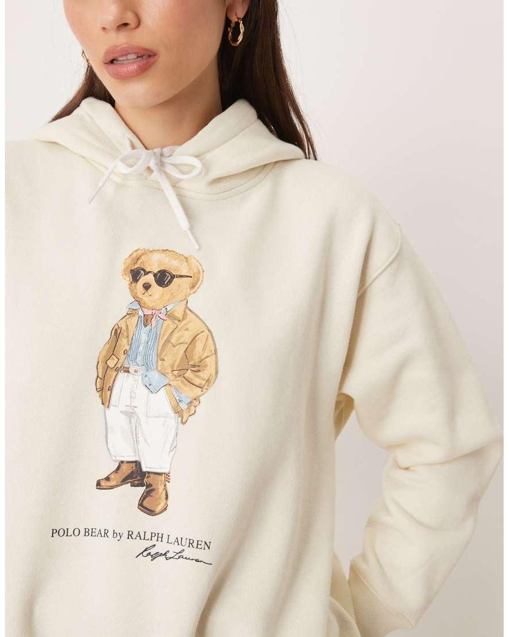 Polo Ralph Lauren Natural Bear Print Arctic Fleece Hoodie