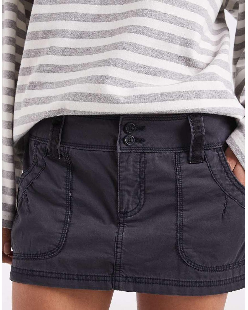 Hollister White Low Rise Poplin Mini Skirt