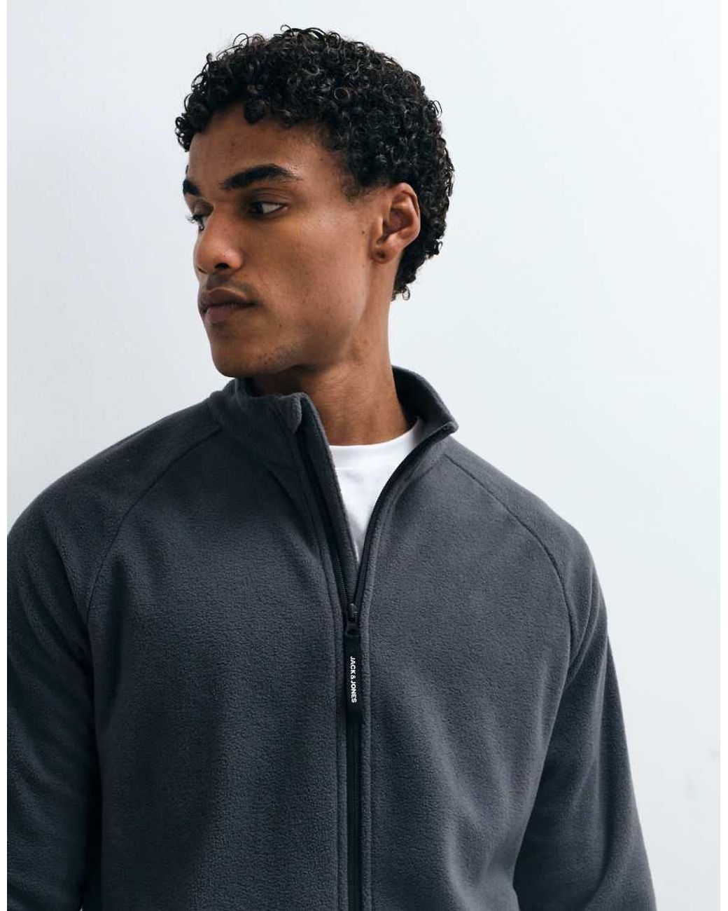 Jack & Jones Blue Zip Up Fleece Jacket for men