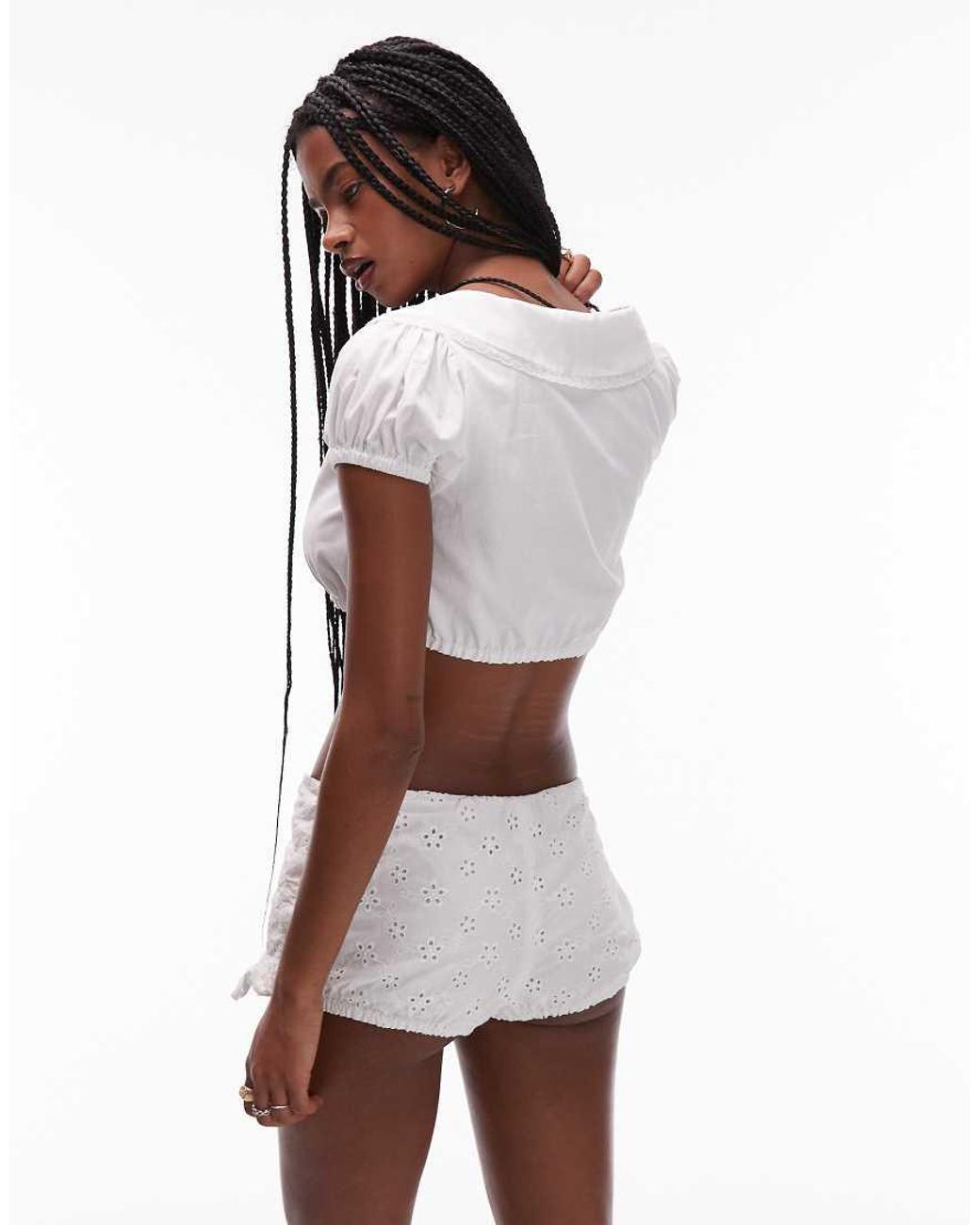 Frankie's Bikinis Yellow X Bella Hadid Broderie Wrap Skirt Co-Ord