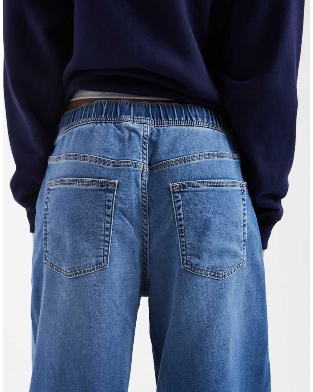 Gap Blue Tie Waist Drawstring Wide Leg Jeans