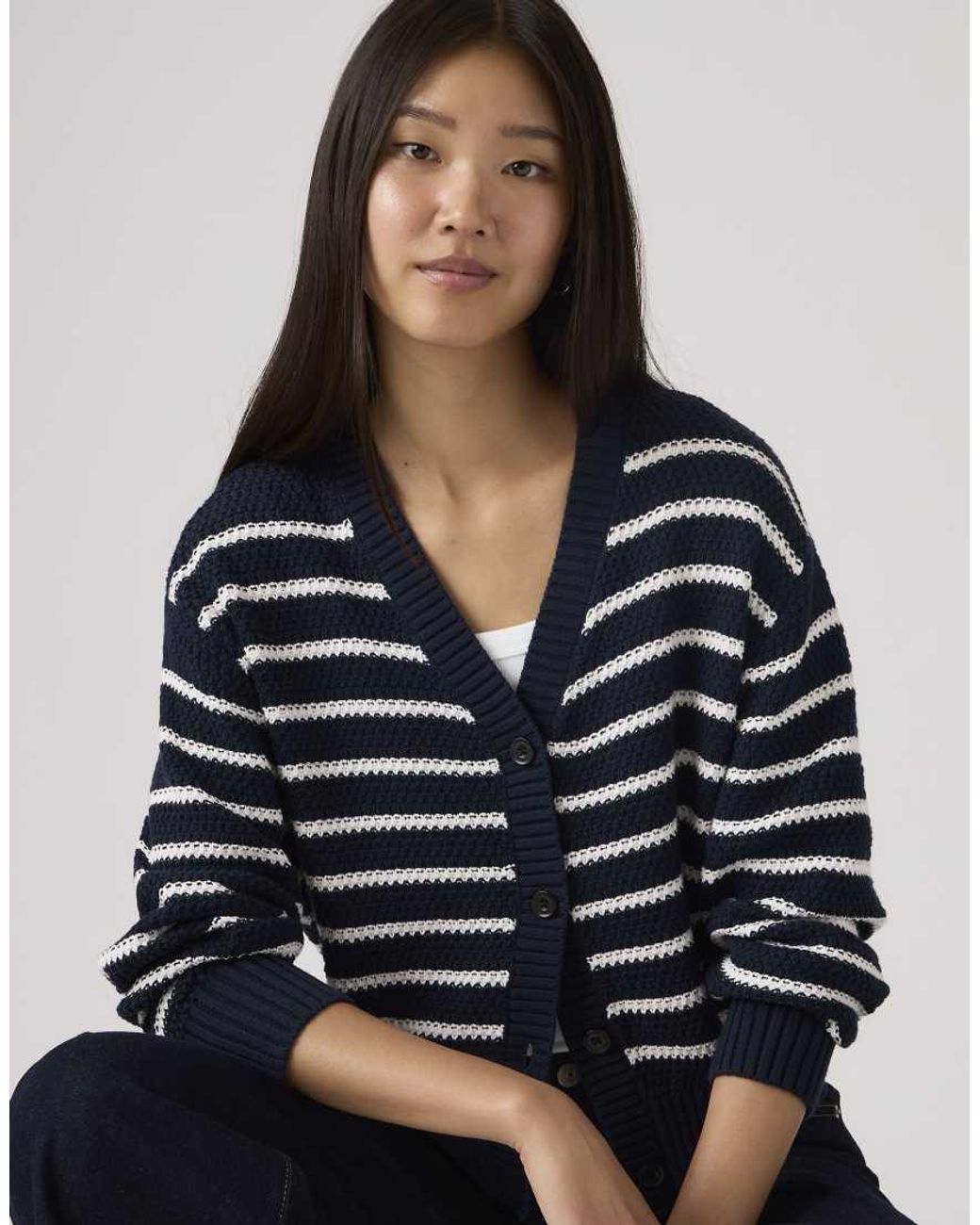 Levi's Blue Snowflake Striped Cardigan