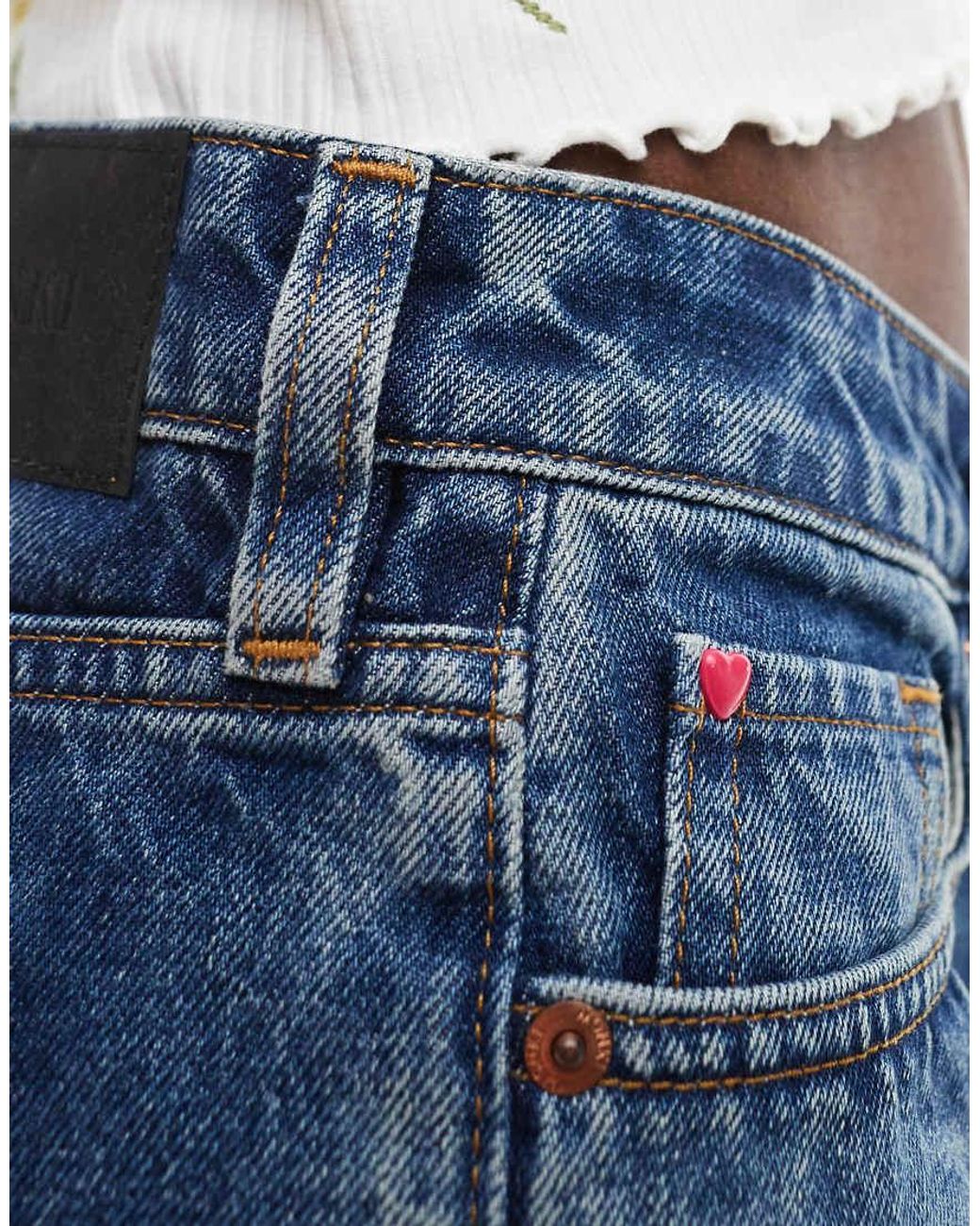 Monki Blue Bite Micro Denim Shorts