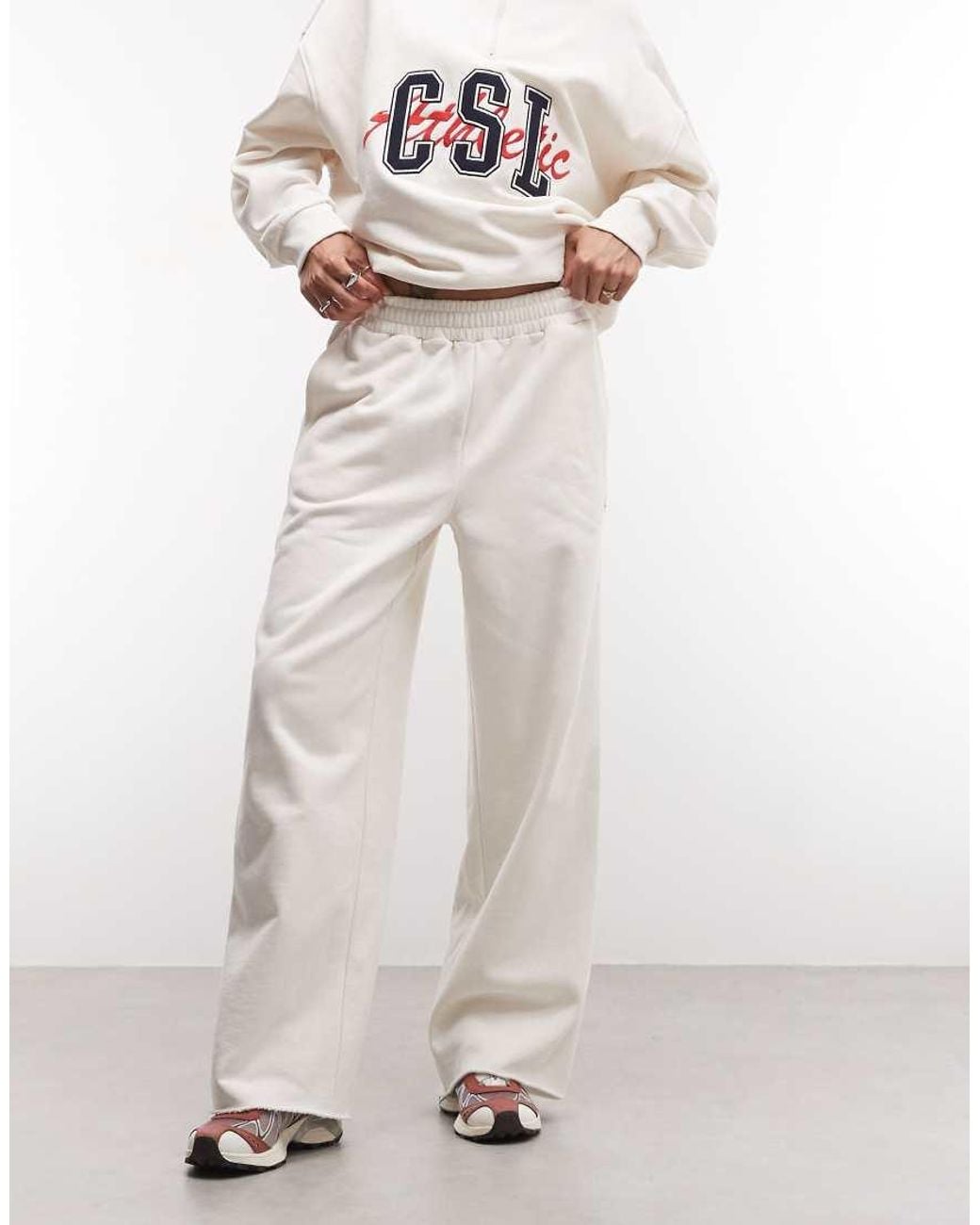 Collusion White baggy Raw Hem jogger