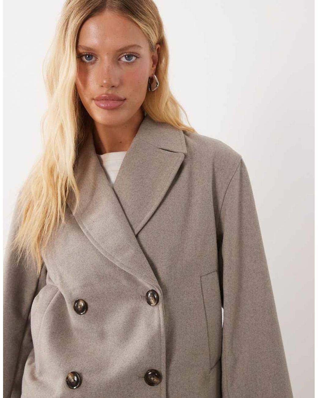 Mango Natural Teen Wool Mix Cropped Trench