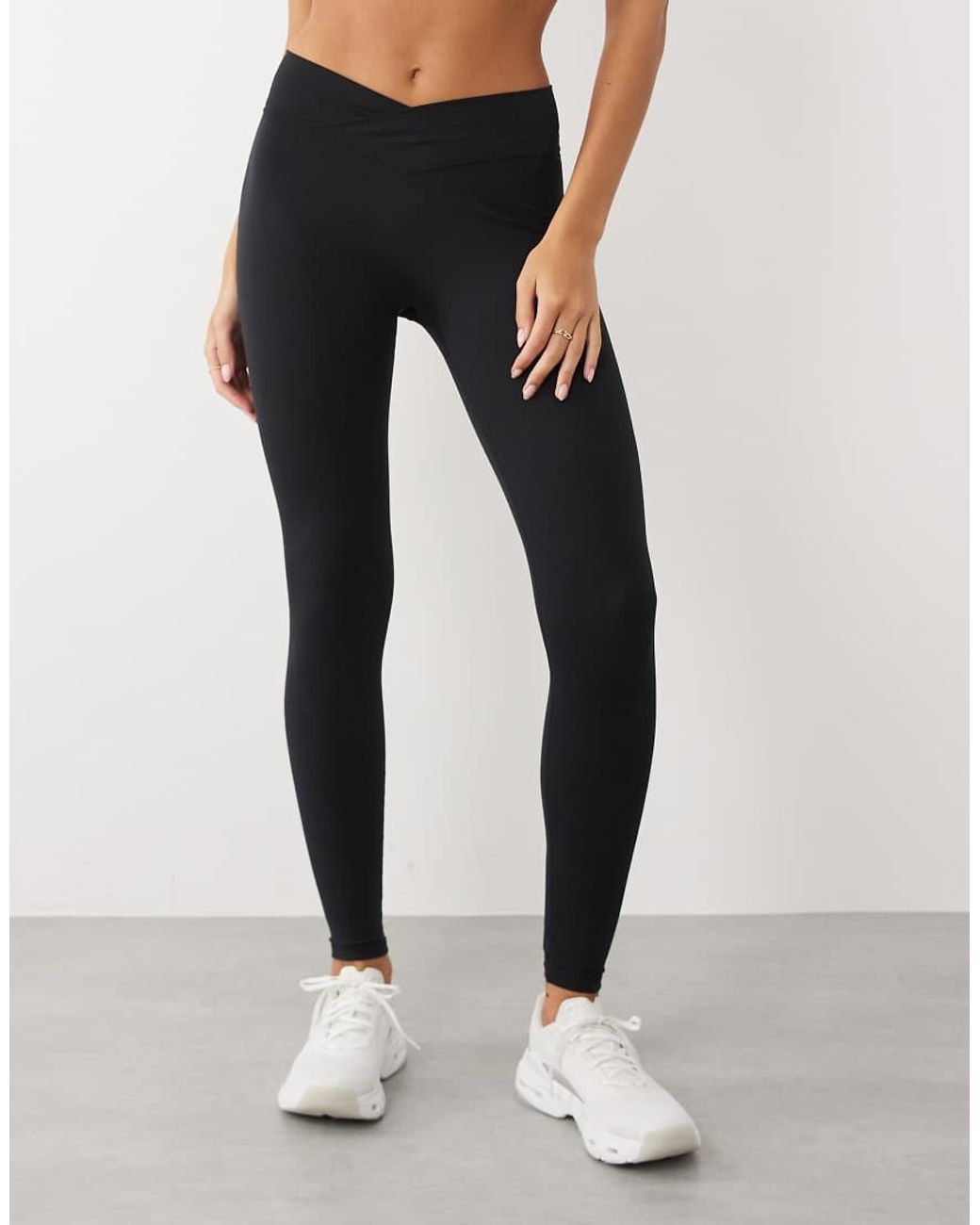 BO+TEE Black Bo+tee Soft Active Cross Over Waistband leggings
