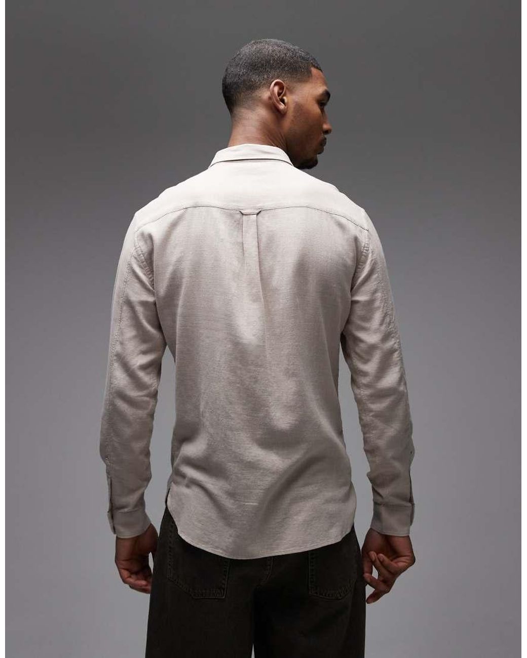 AllSaints Gray Ashi Long Sleeve Shirt for men