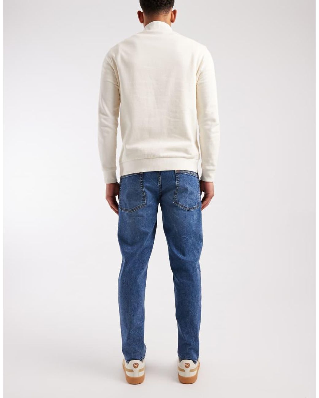 ASOS Blue Stretch Tapered Jeans for men
