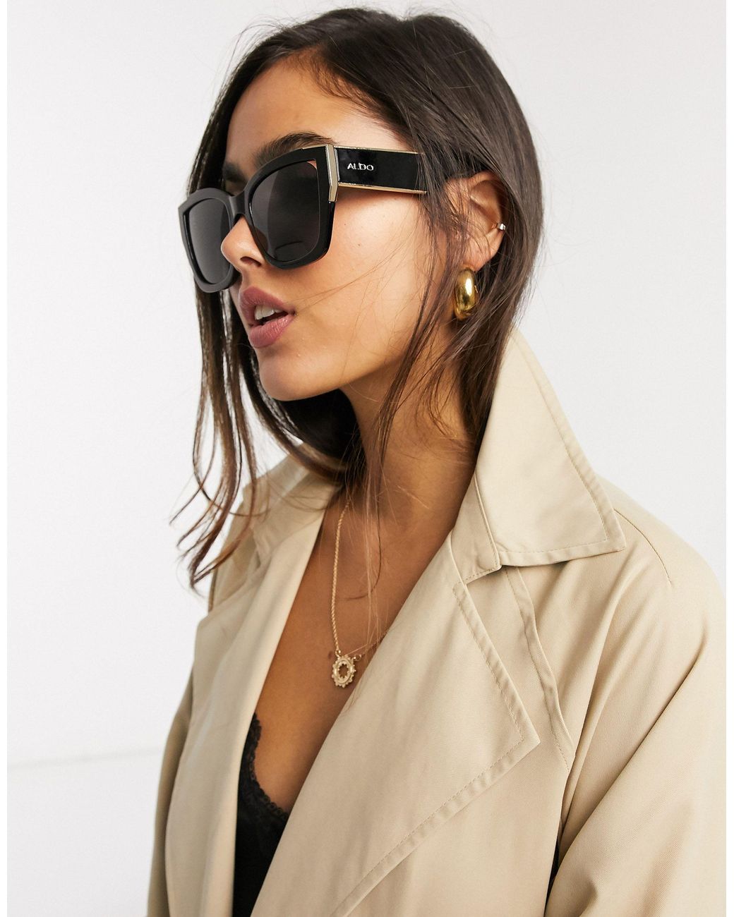 ALDO Frelasa Square Framed Sunglasses in Black Lyst UK