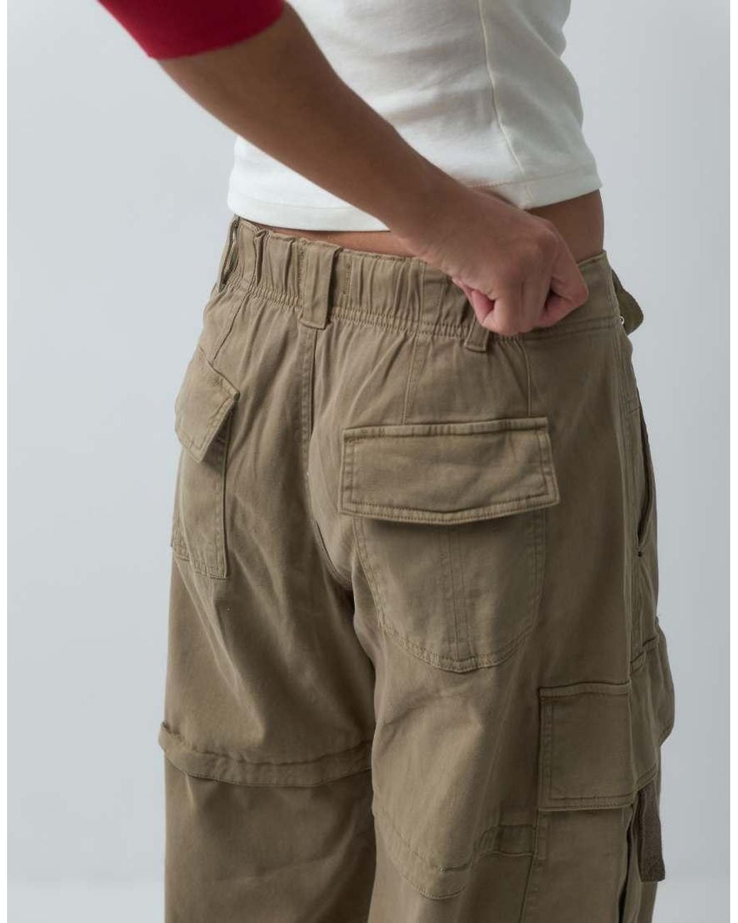 Free People Natural Reef Curved Cargo