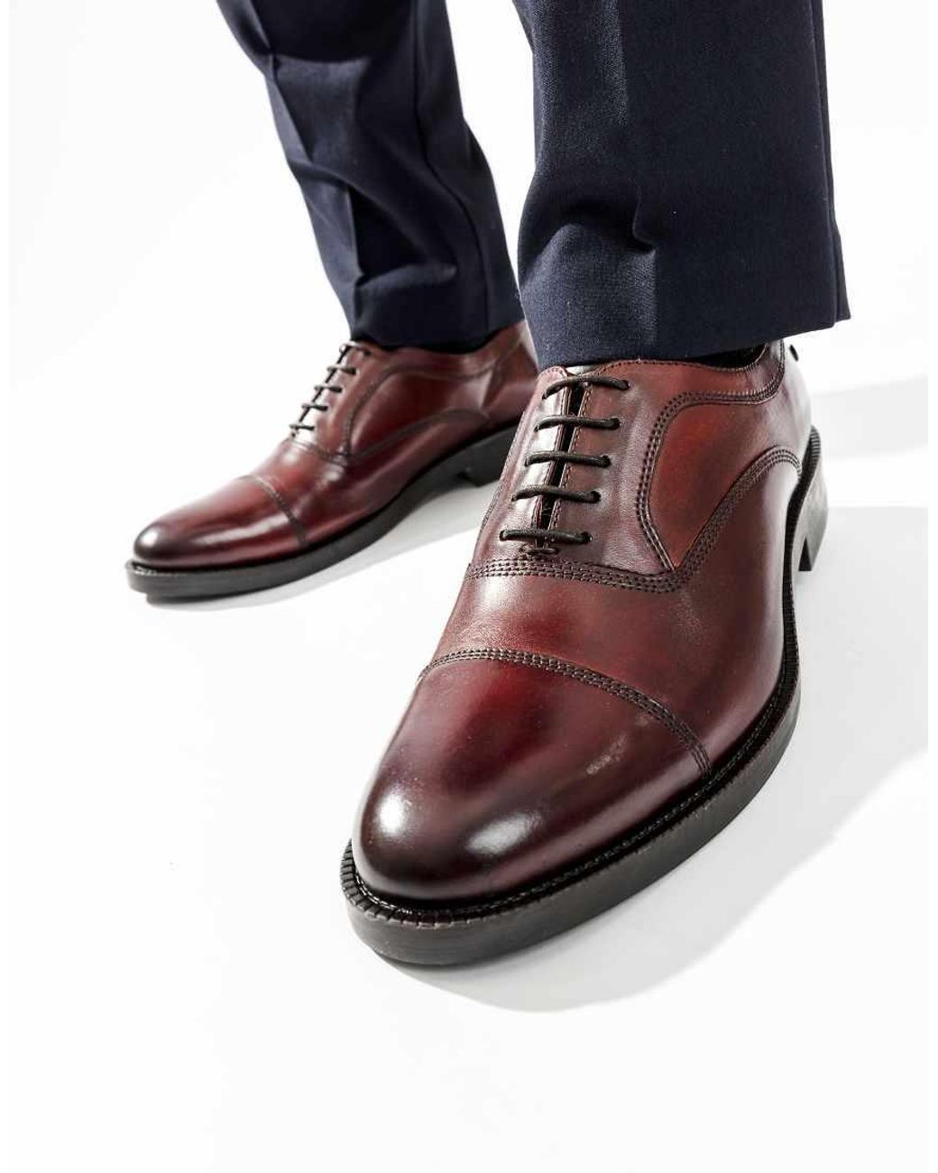 Base London Purple Roma Toe Cap Shoe for men