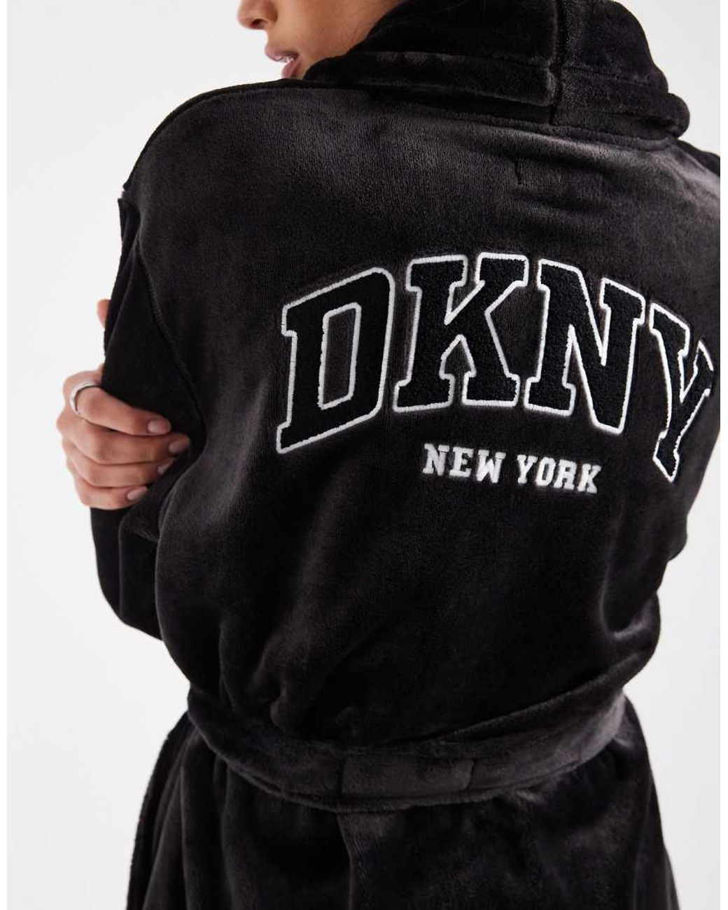 DKNY Black Folded Short Robe