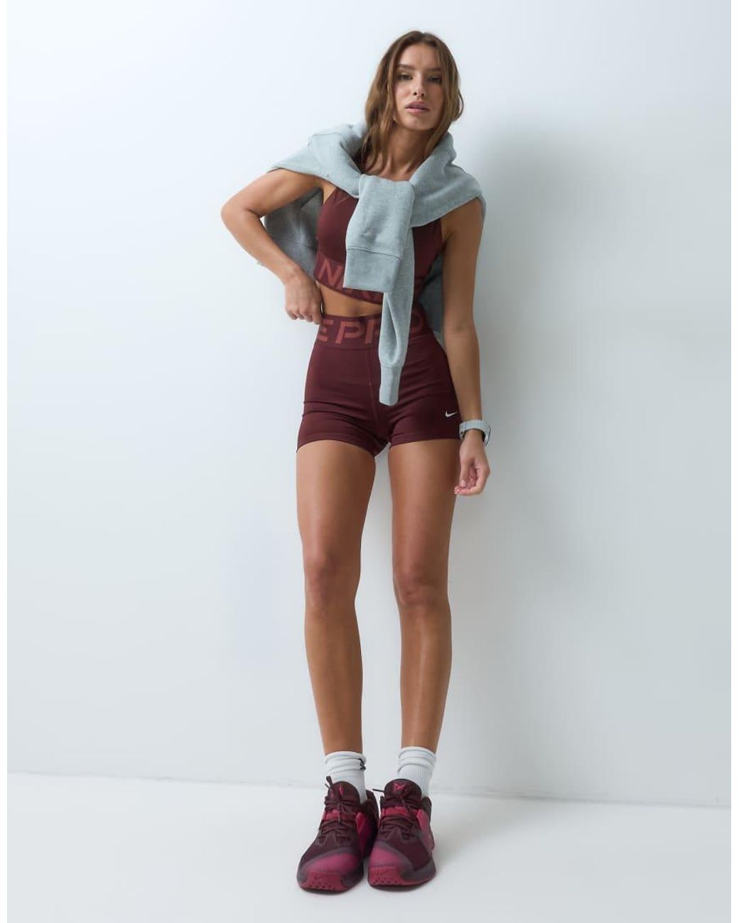 Nike Red Pro Dri-fit Sculpt High-rise 3inch Short