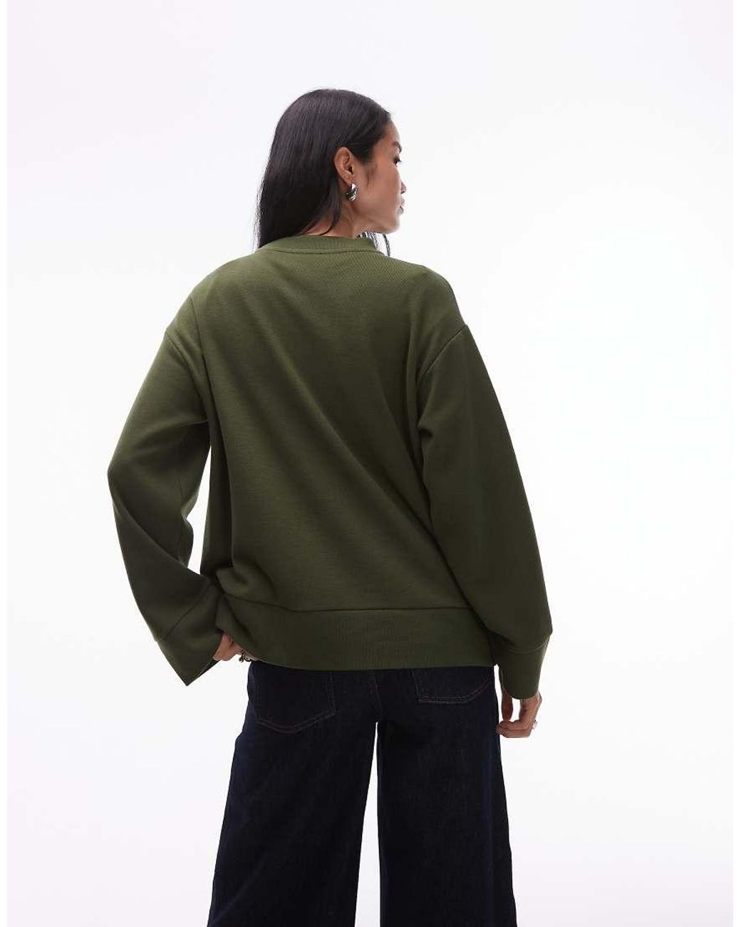 ASOS Green Supersoft Split Hem Sweatshirt
