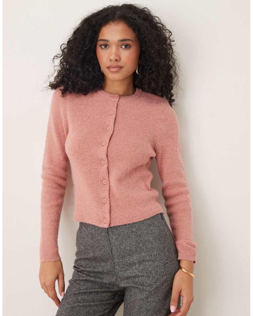 ASOS Multicolor Crew Neck Micro Cardigan