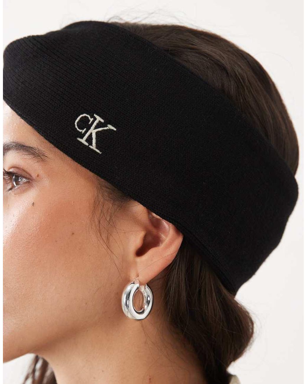 Calvin Klein Black Headband With Twist Detail