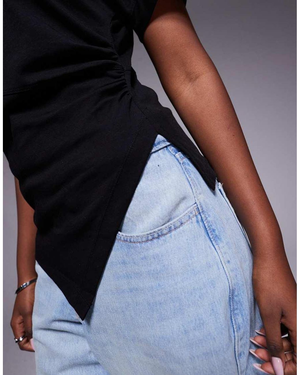 River Island Blue Drape Side T-shirt