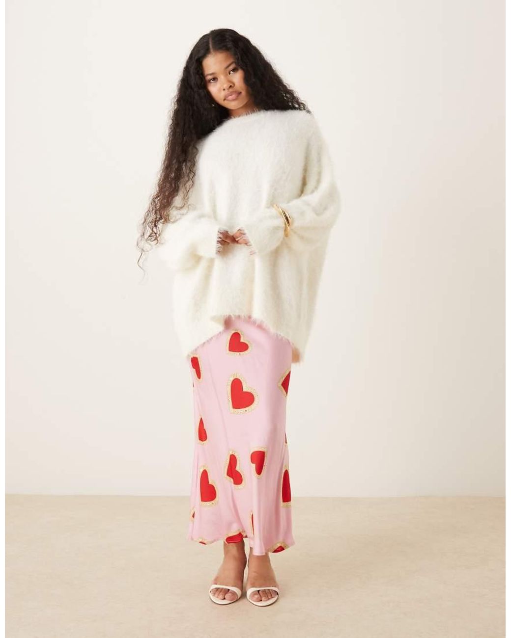 Never Fully Dressed Pink Petite Dorris Satin Maxi Slip Skirt