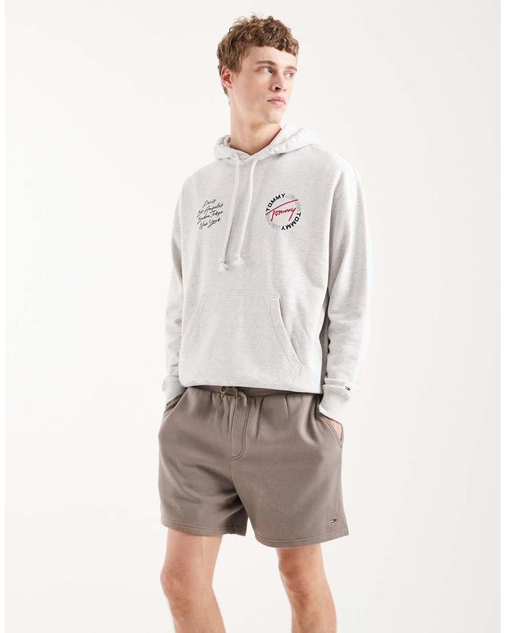 Tommy Hilfiger Gray Flag Jersey Shorts for men