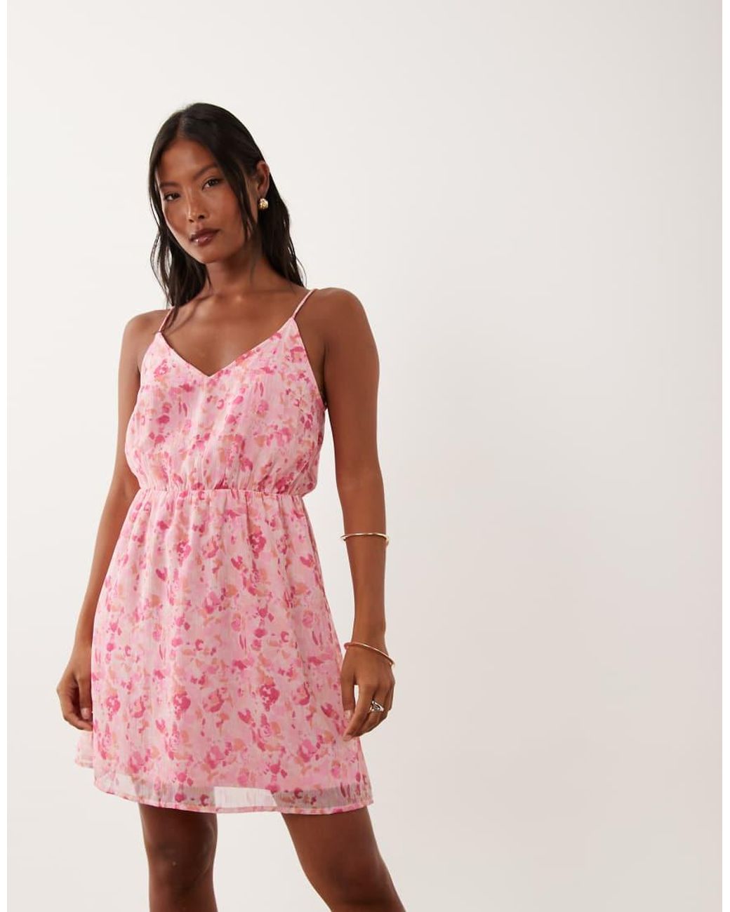 Vila Pink Woven Cami Mini Dress