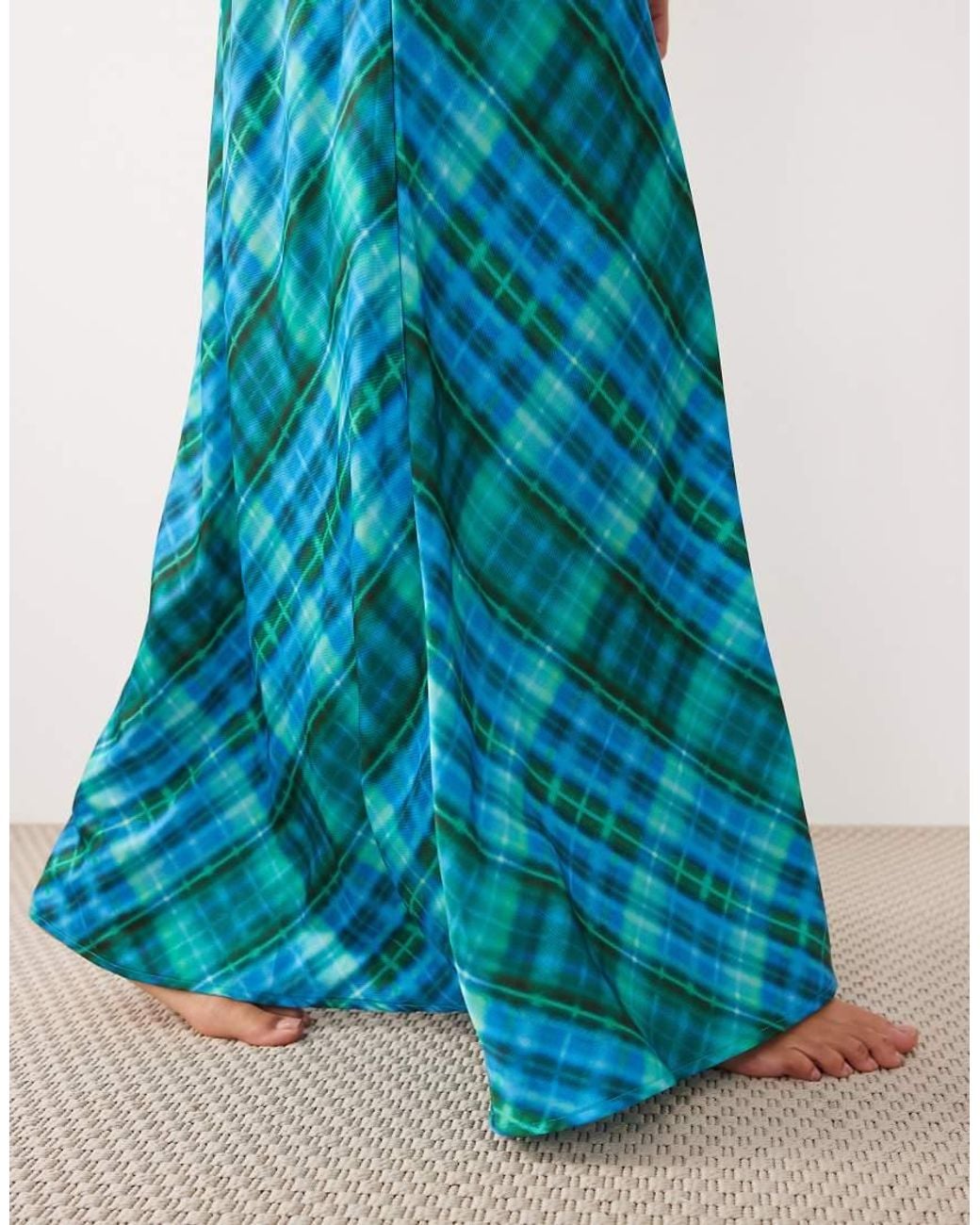 Kulani Kinis Blue Tropic Dip Drawstring Maxi Skirt