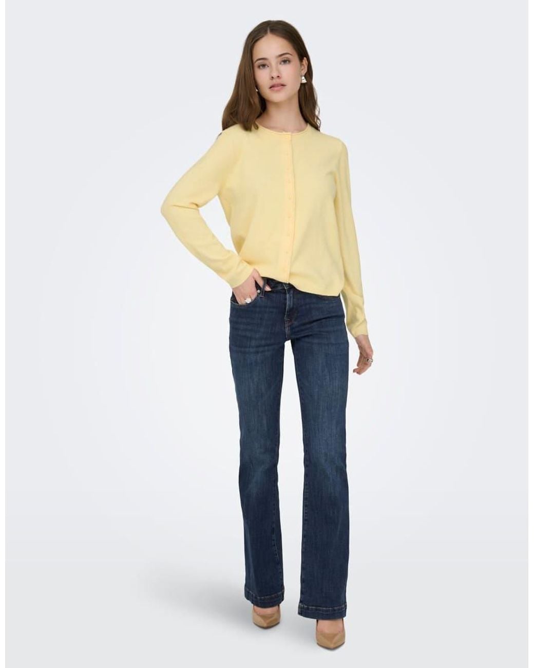 ONLY Blue Power Mid Rise Flared Push-up Jeans