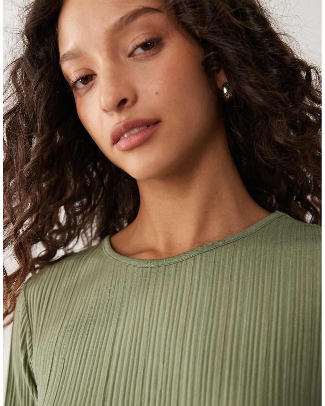 Vila Green Plisse T-shirt Co-ord