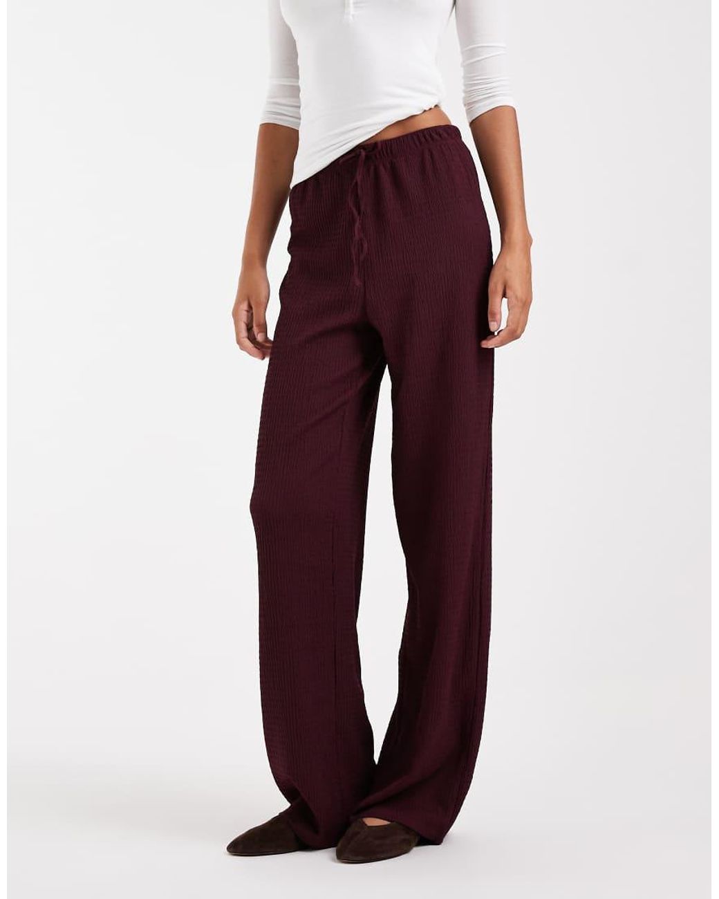 ONLY Textured Wide Leg Trousers