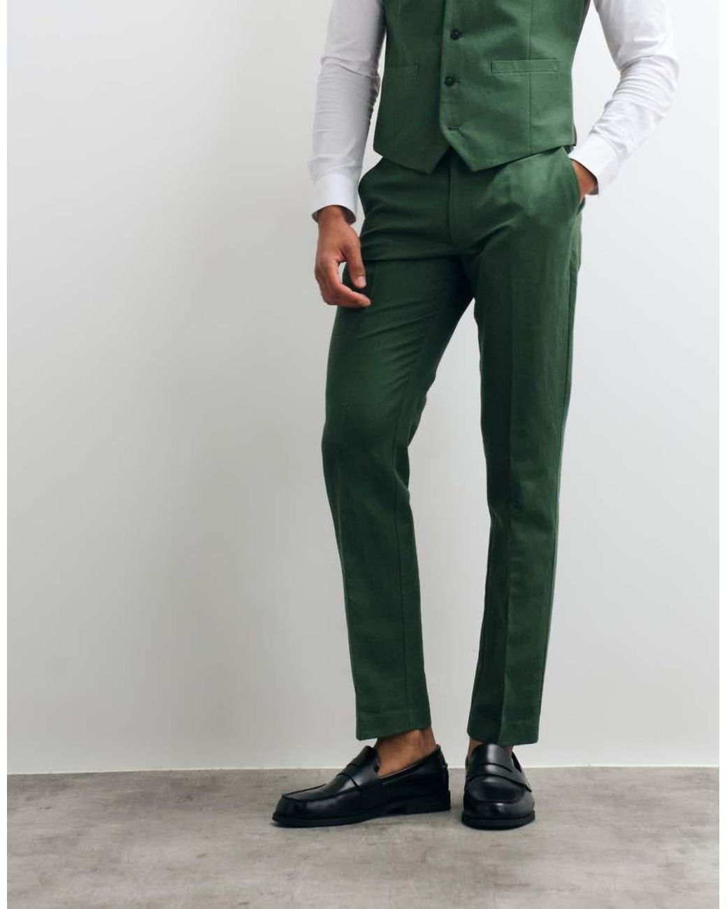 ASOS Green Slim Suit Trousers for men
