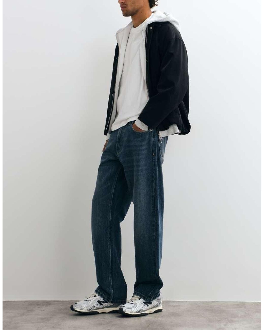 Collusion Blue X008 Relaxed Straight Leg Jeans for men