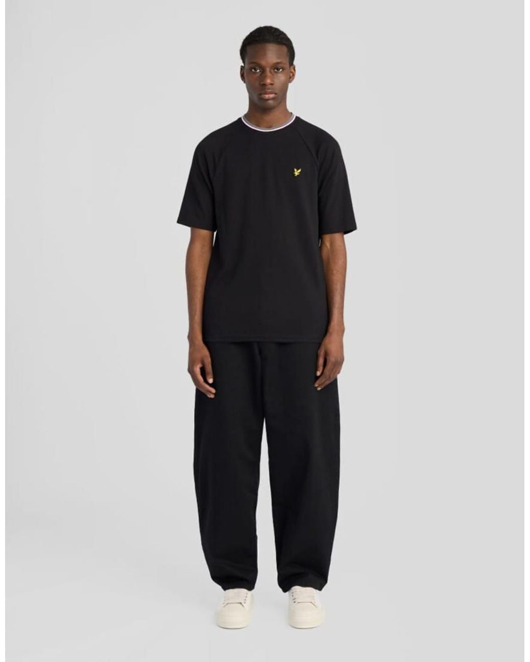 Lyle & Scott Black Ss T-Shirts Tipped Track T-Shirt for men