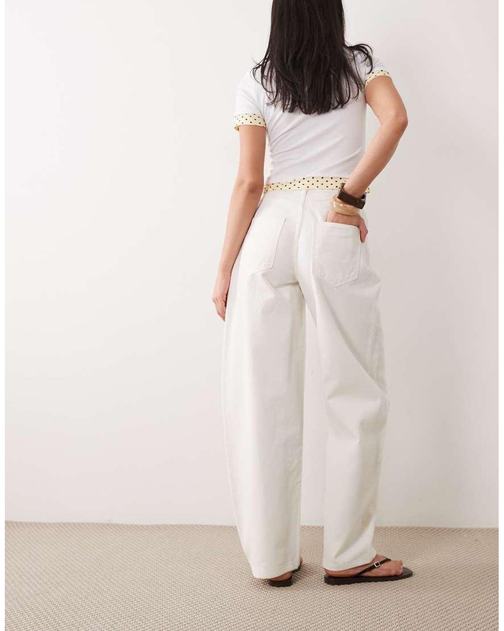 Miss Selfridge Natural Barrel Leg Jean