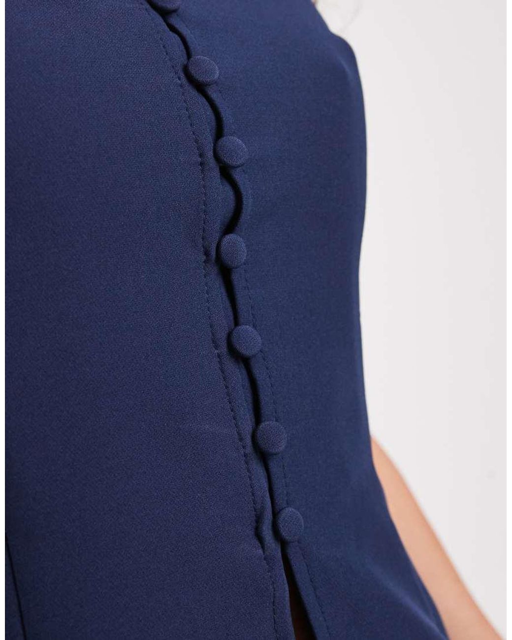 ASOS Blue Button Front Bandeau Top