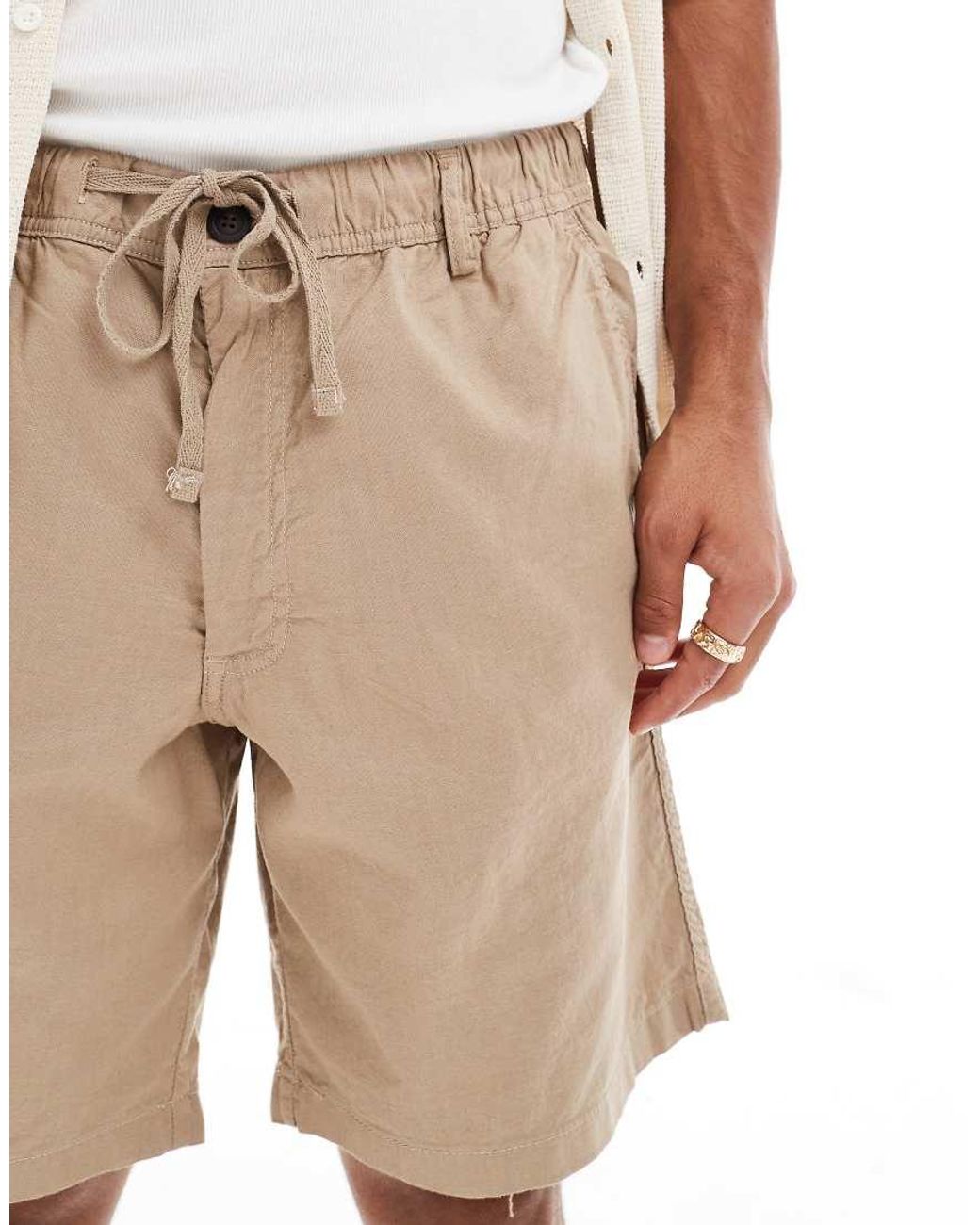 Jack & Jones Natural Linen Mix Short for men
